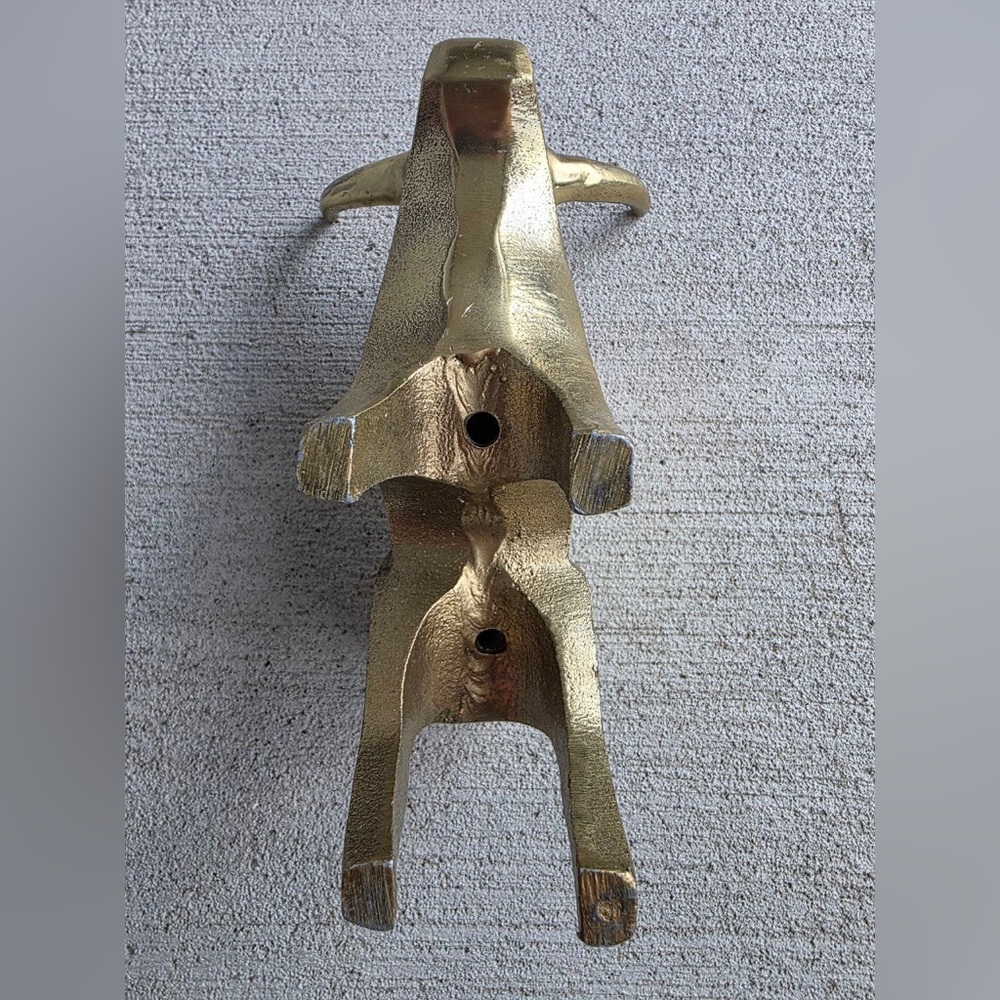 Vintage Mid Century Modern Solid Brass Bull Figurine 6”Abstract Animal Sculpture - Picture 5 of 8